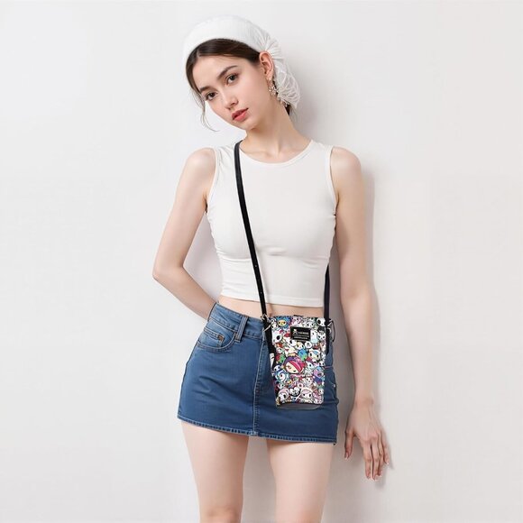 Leather Crossbody Bag Women's Adjustable Phone Pouch Shoulder Purse Multicolor - Picture 7 of 8